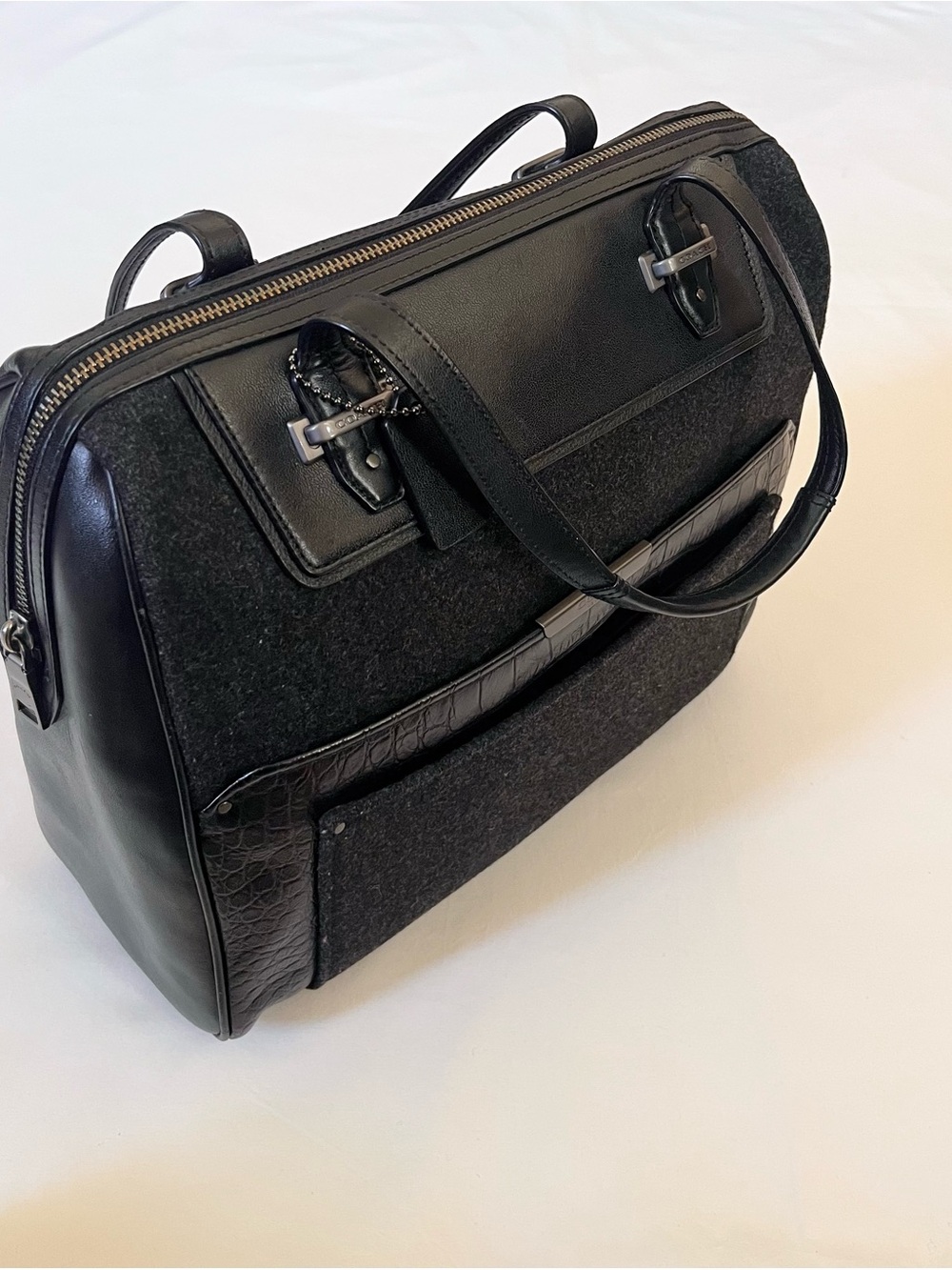 Coach Wool and Leather Satchel